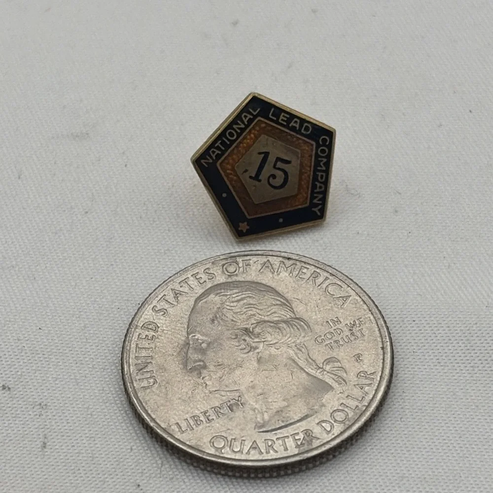 Vintage National Lead Company 15 Years Service Employee Lapel Hat Pin NO BACK